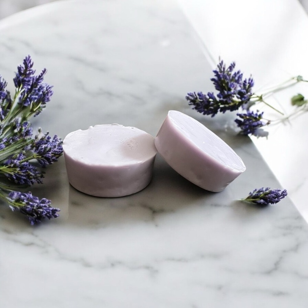 Handcrafted two Lavender soap bars